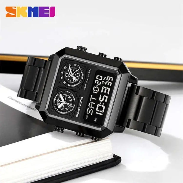 SKM Three Machine Watch Black Colour image 3