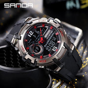 Original Sanda Sport Watch Red needle  With Black belt image 1