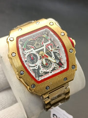 Original Forecast Big Face Chronograph Working Watch Gold Colour image 2