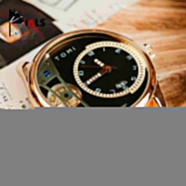 Tomi – FaceGear – Dual Strap –Rose gold Bazel with Black Dial image 3