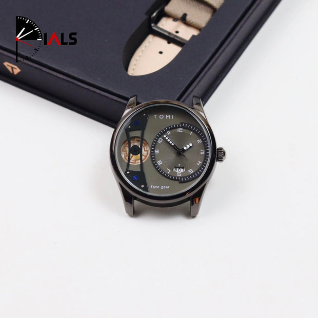 Tomi – FaceGear – Dual Strap –Black Bazel with Dark Grey Dial image 3