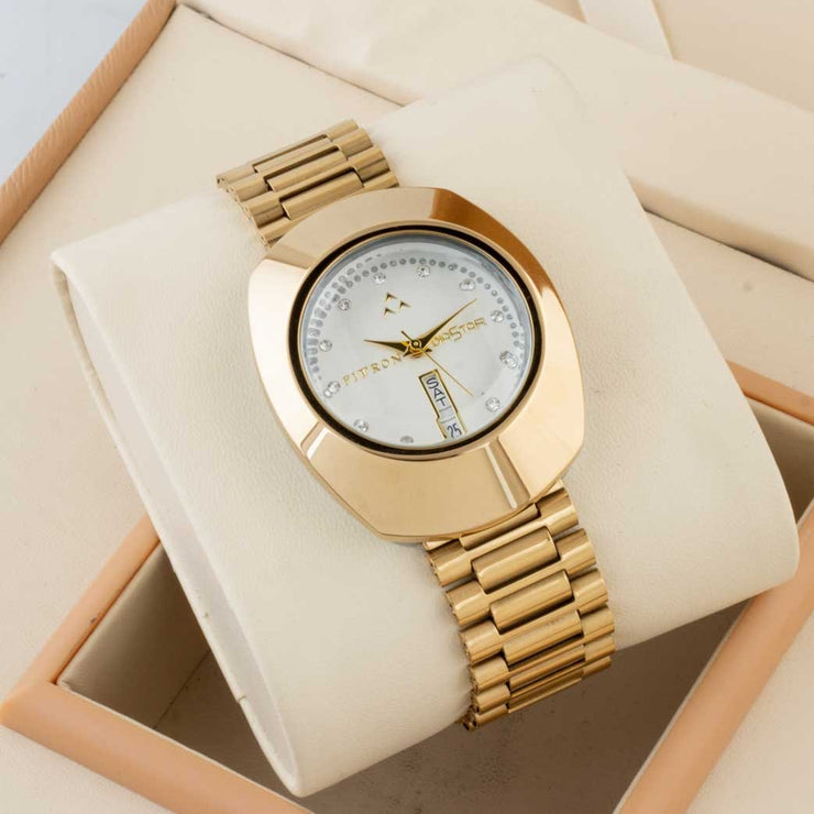 Fitron original  Diaster Watch White Dial with golden chain image 0