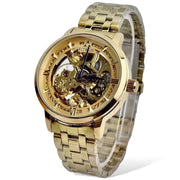 Skeleton Automatic Watch Golden  Chain  With  golden Dial image 1