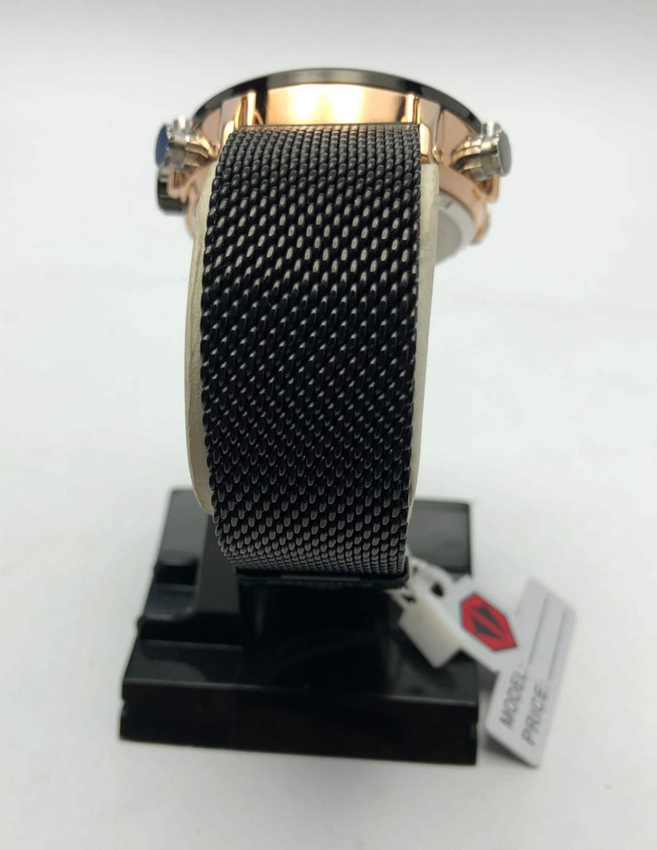 Kademan Original Watch with Dual time and shepard Chain Black image 6