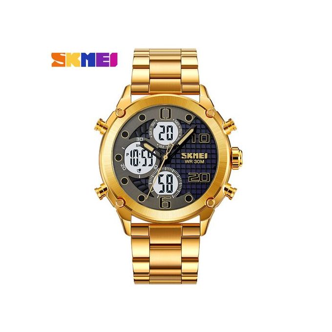 Original SKM Three Faces Golden Chain With Black dial image 4