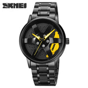 SKM  Watch BLACK CHAIN WITH YELLOW PEDAL image 0