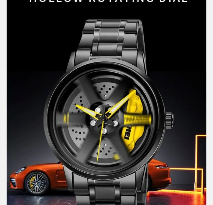 SKM  Watch BLACK CHAIN WITH YELLOW PEDAL image 4