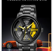 SKM  Watch BLACK CHAIN WITH YELLOW PEDAL image 4