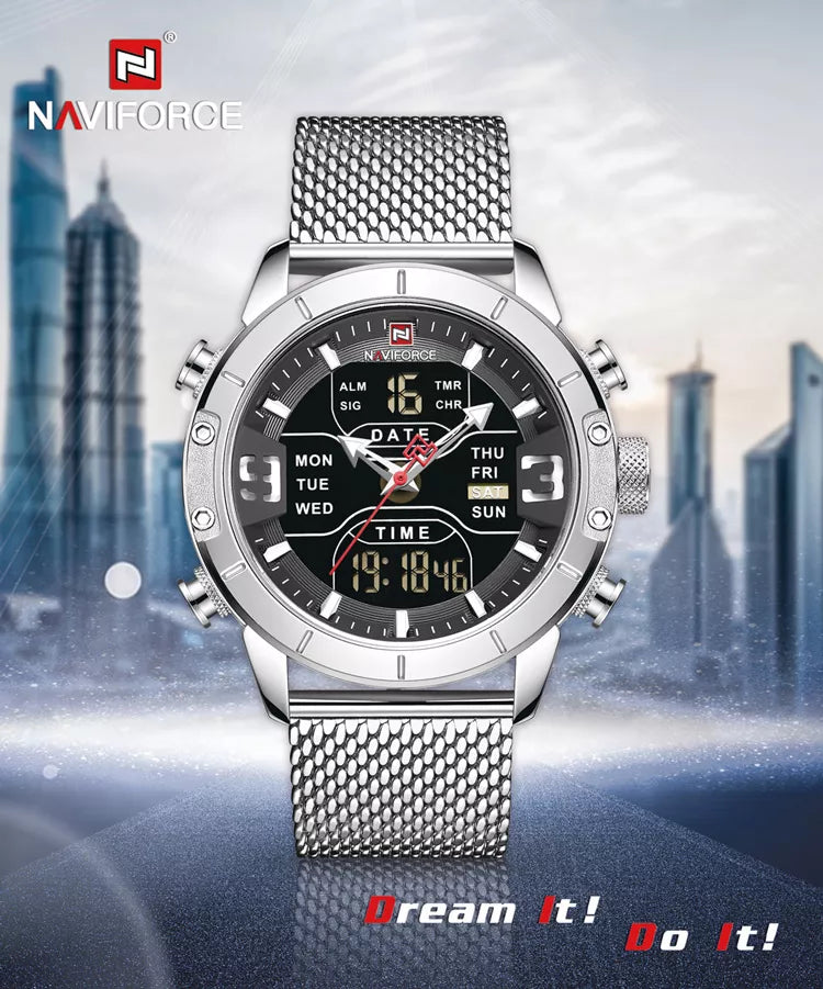 Original naviforce with Sliver Shepard Chain image 1