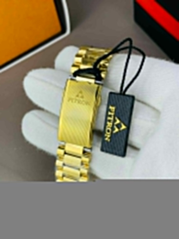 Fitron original  Diaster Watch White Dial with golden chain image 2