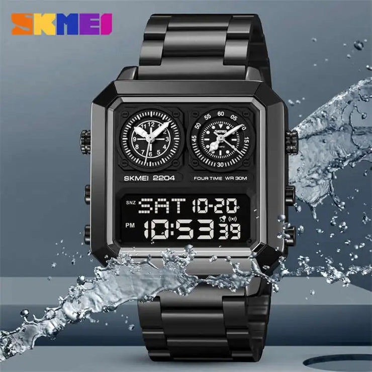 SKM Three Machine Watch Black Colour image 0