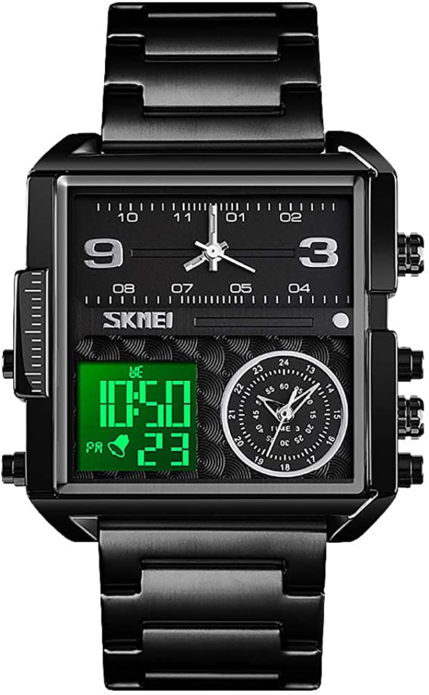 Original SKM Triple Time Watch Black Colour image 6
