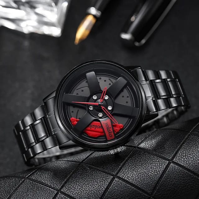 Original allroy rim Watch Black Chain with Red dial image 1