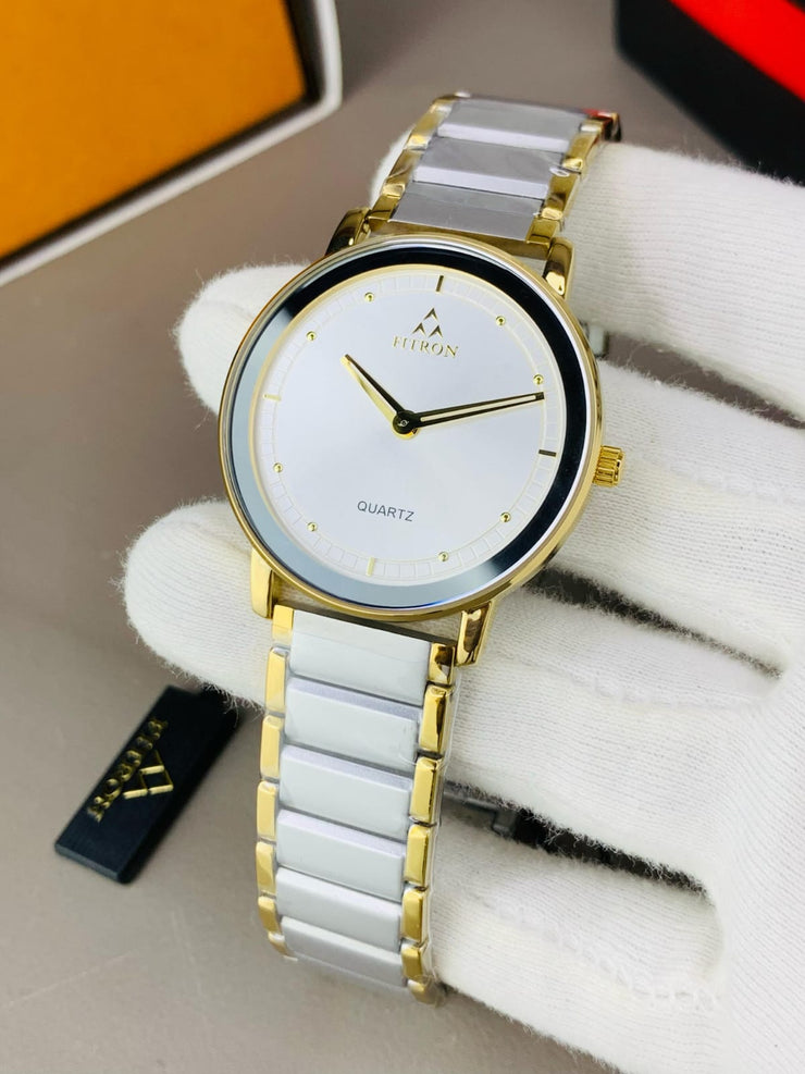 Fitron Classic Two tone chain with White dial image 1